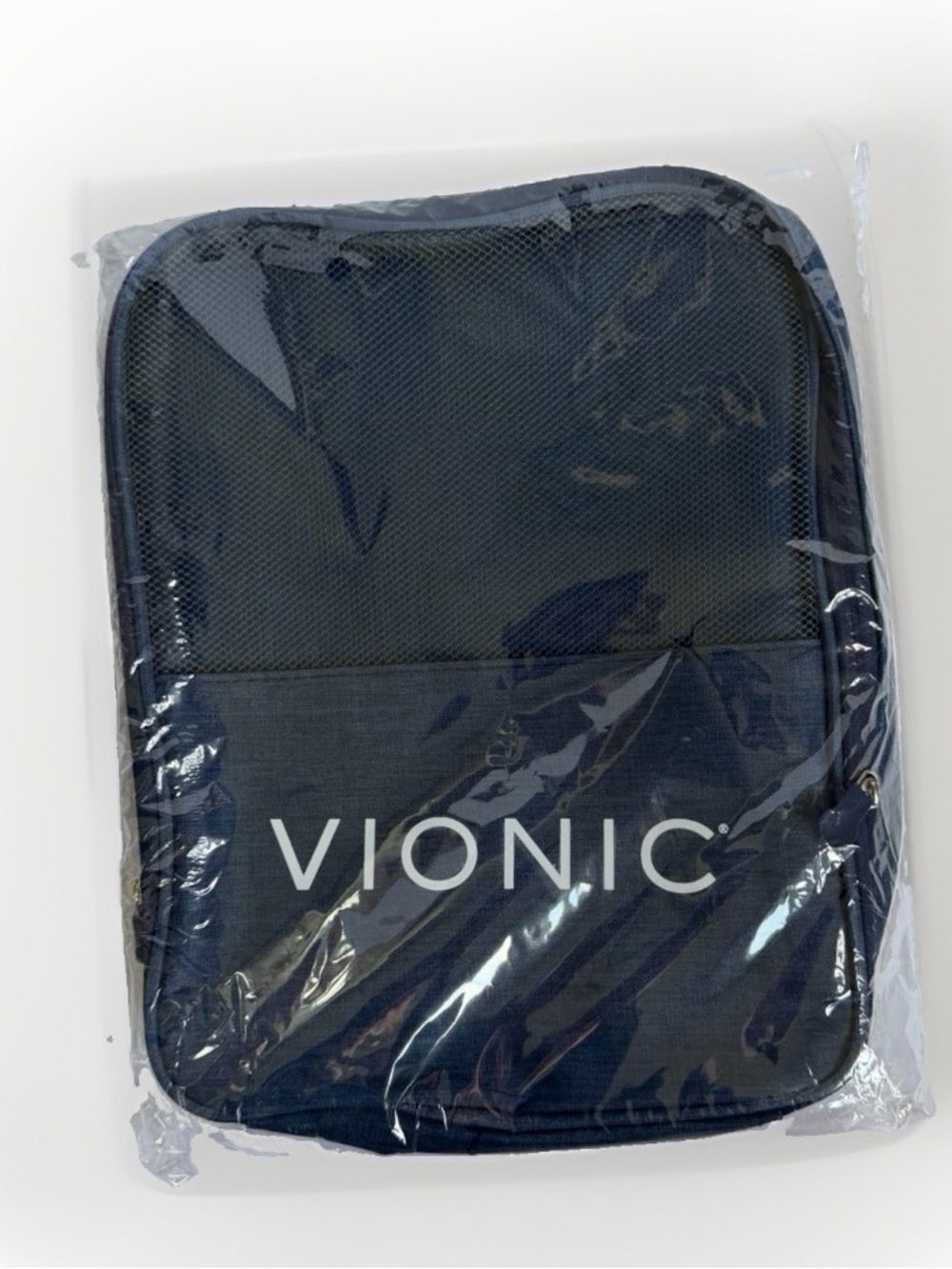 Vionic Travel Shoe Storage Bag Organizer 3 Layer Cationic Oxford Zip Pouch Mesh